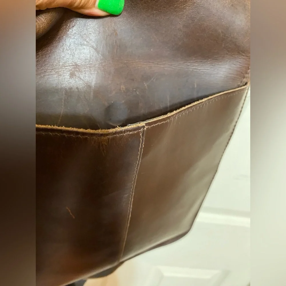Wilson Leather Crazy Horse Leather Tablet Bag. Brown Leather.